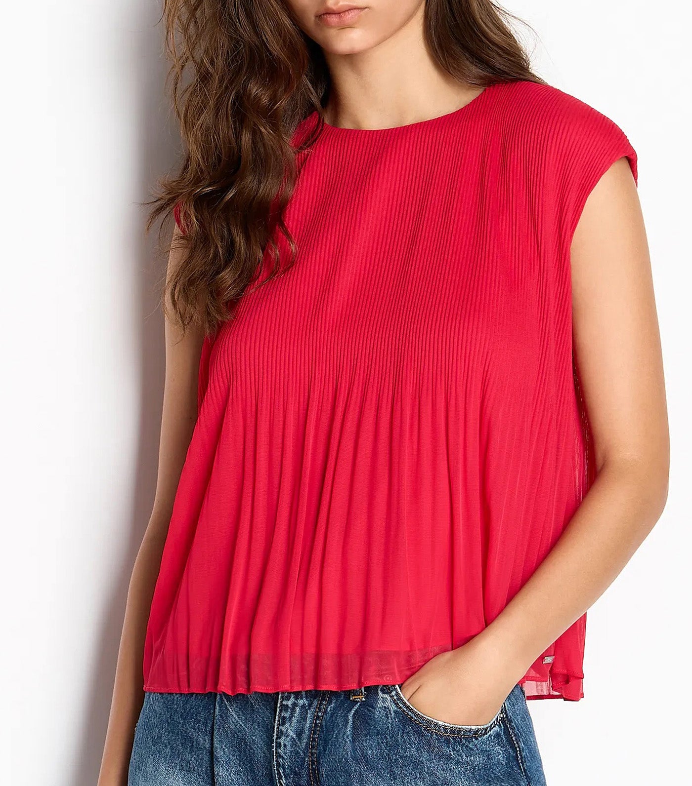 Pleated Chiffon Top