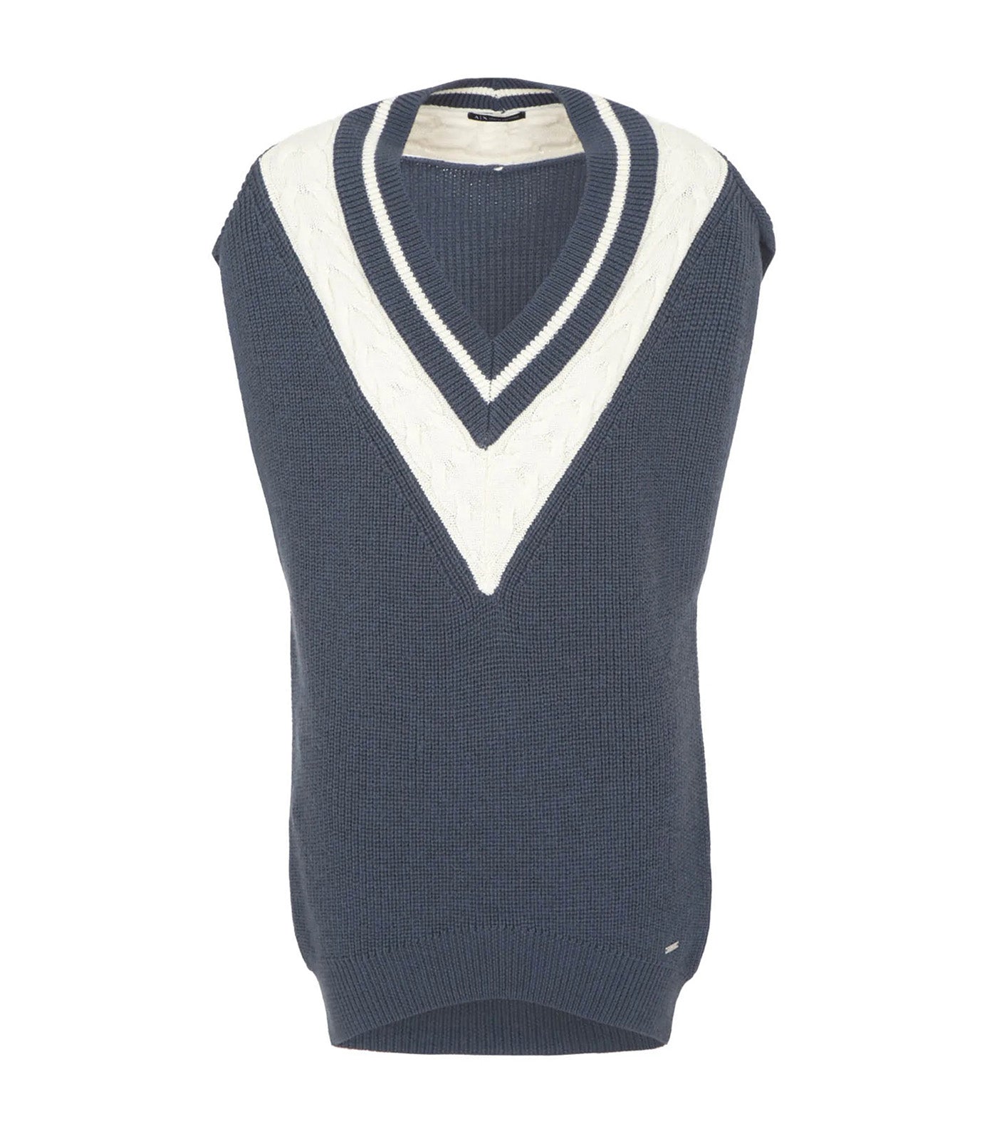 Sleeveless Knitted Wool Blend V-Neck Vest