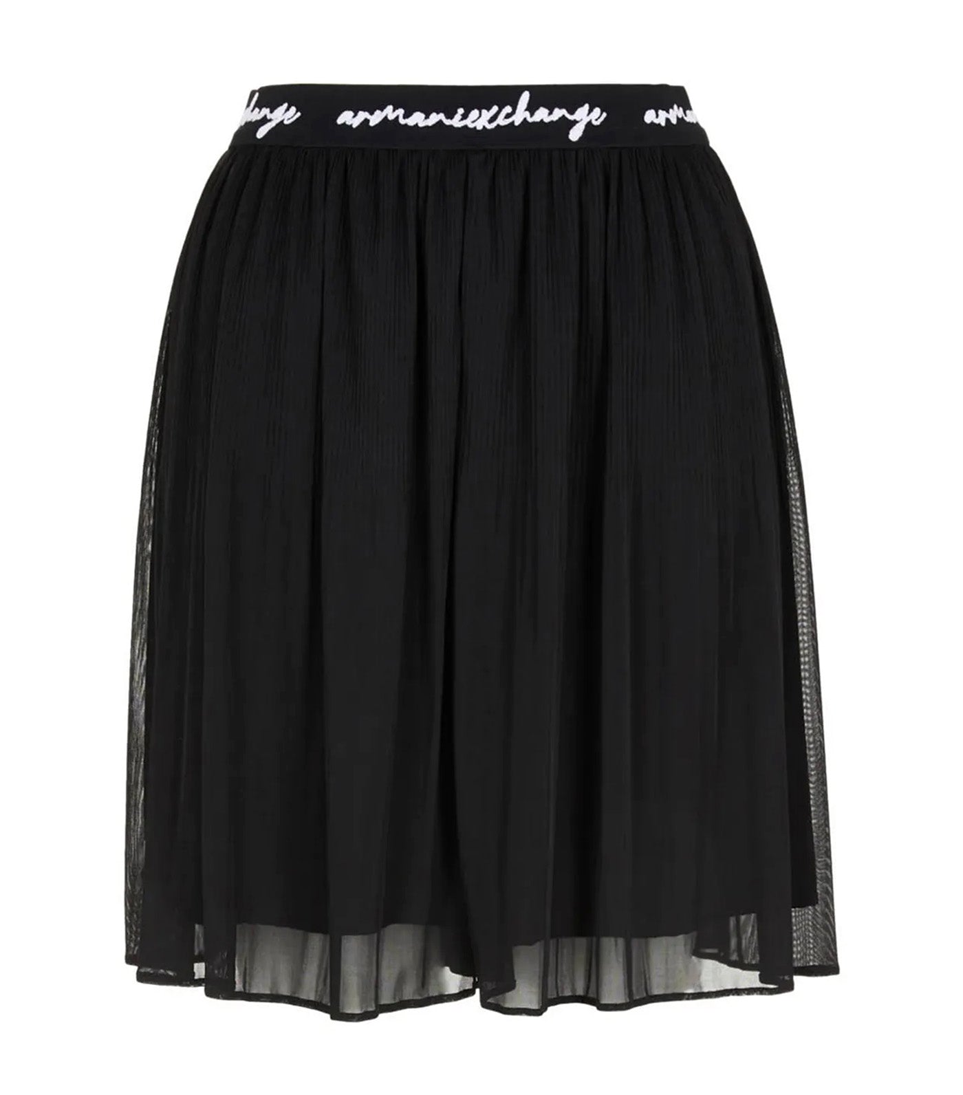 Short Pleated Script Logo Tape Skirt