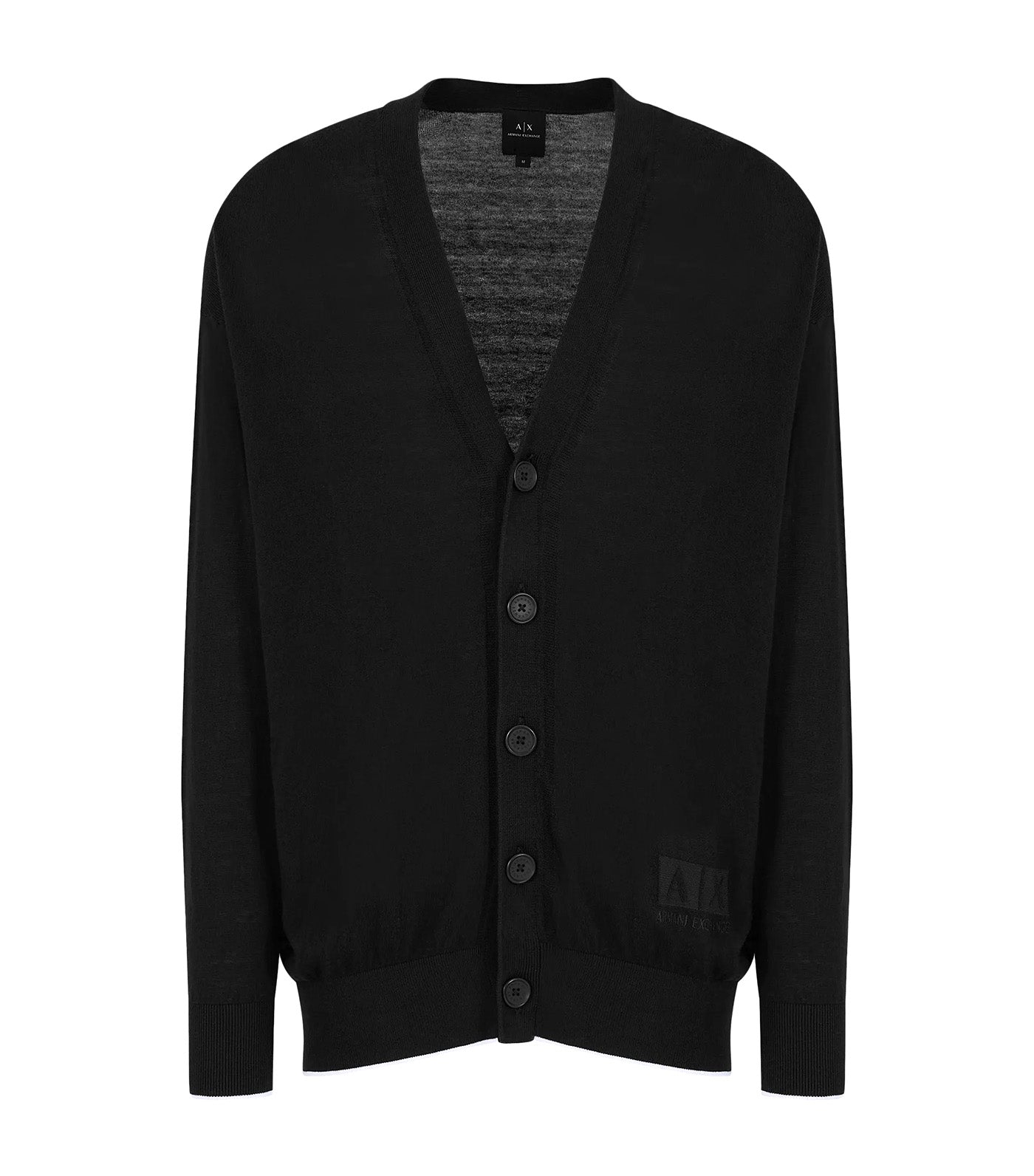 Cotton Silk Blend Button Up Cardigan Black