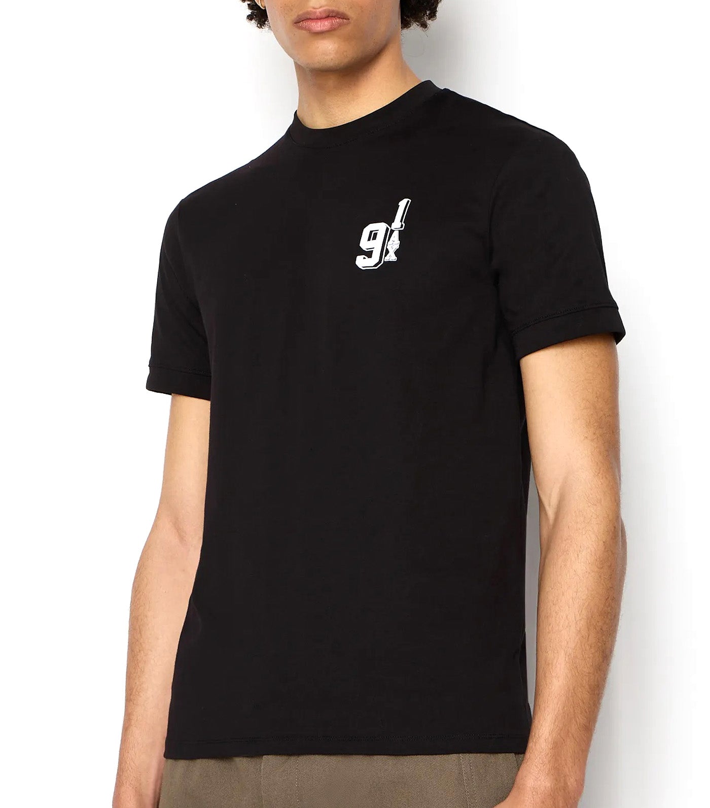 Regular Fit Heavy Jersey Cotton Logo T-Shirt Black