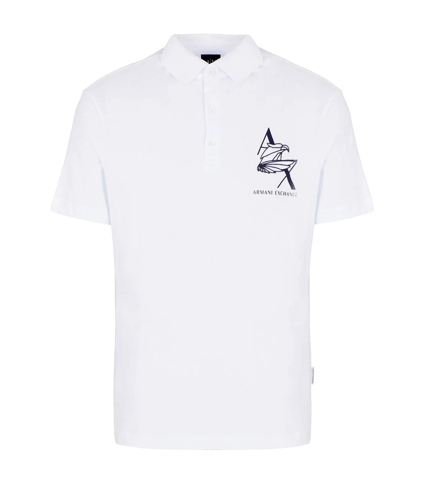 Organic Jersey Cotton Eagle Logo Polo Shirt White