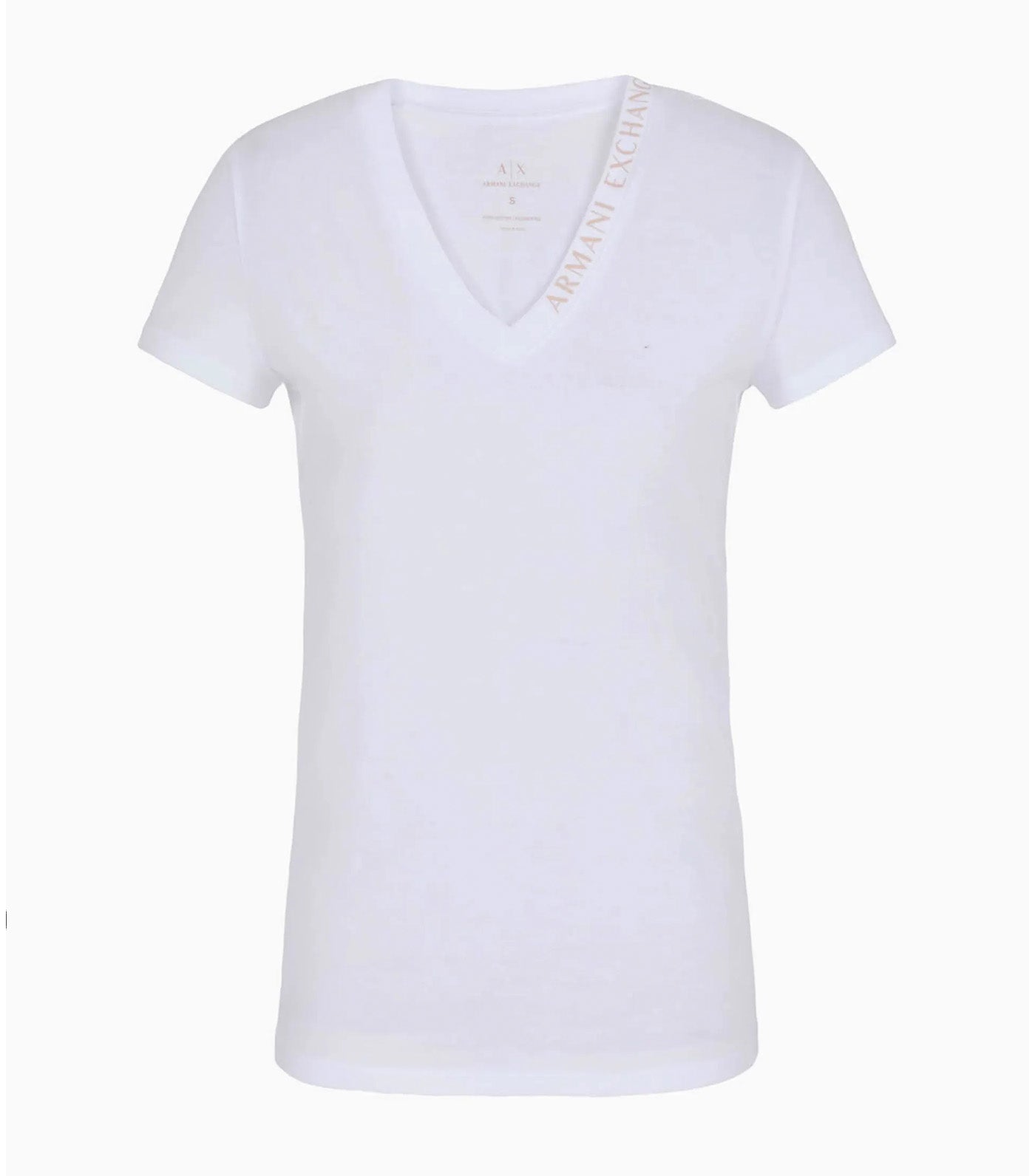 Slim Fit Jersey Cotton Logo Lettering V-Neck Tee