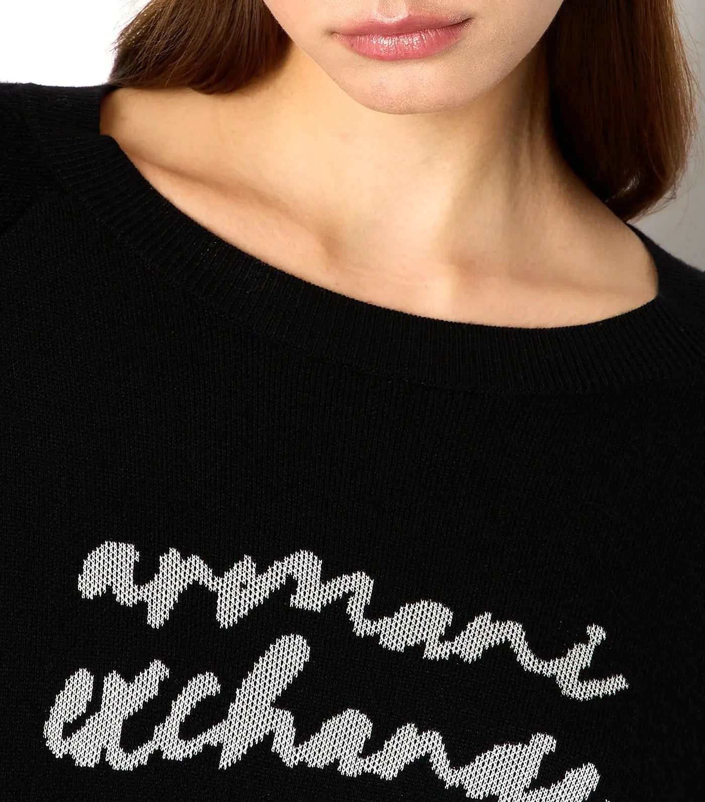 Knitted Wool Blend Script Logo Sweater