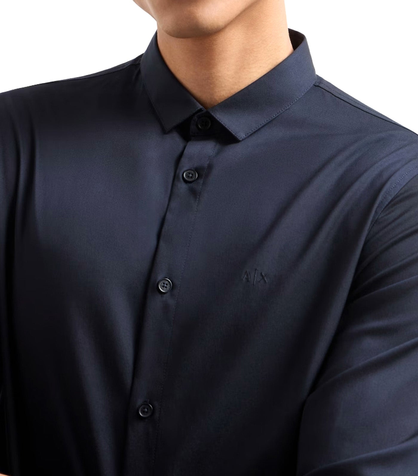 Regular Fit Shirt In Ultra Stretch Fabric Navy