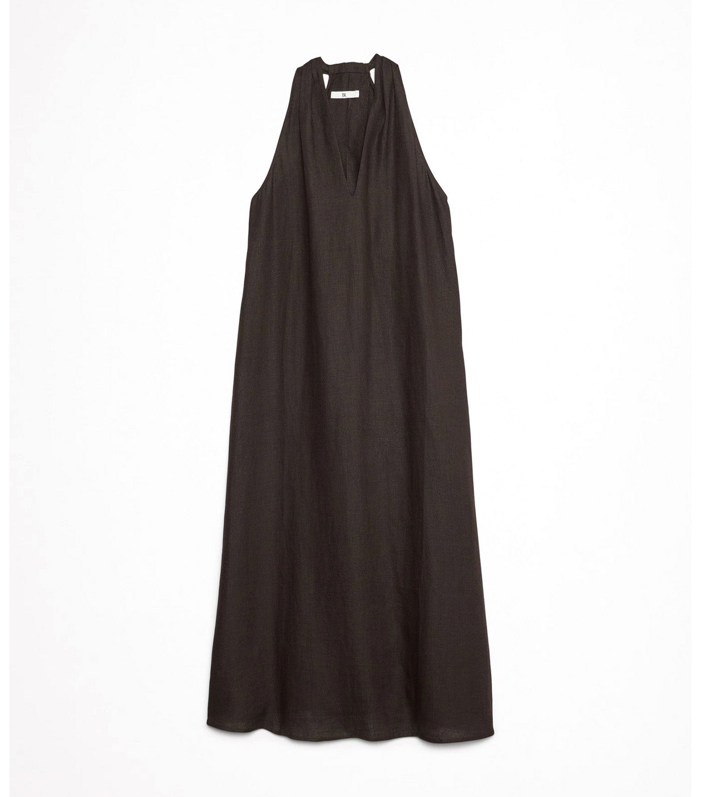 Pauline Linen Midi Dress Dark Brown