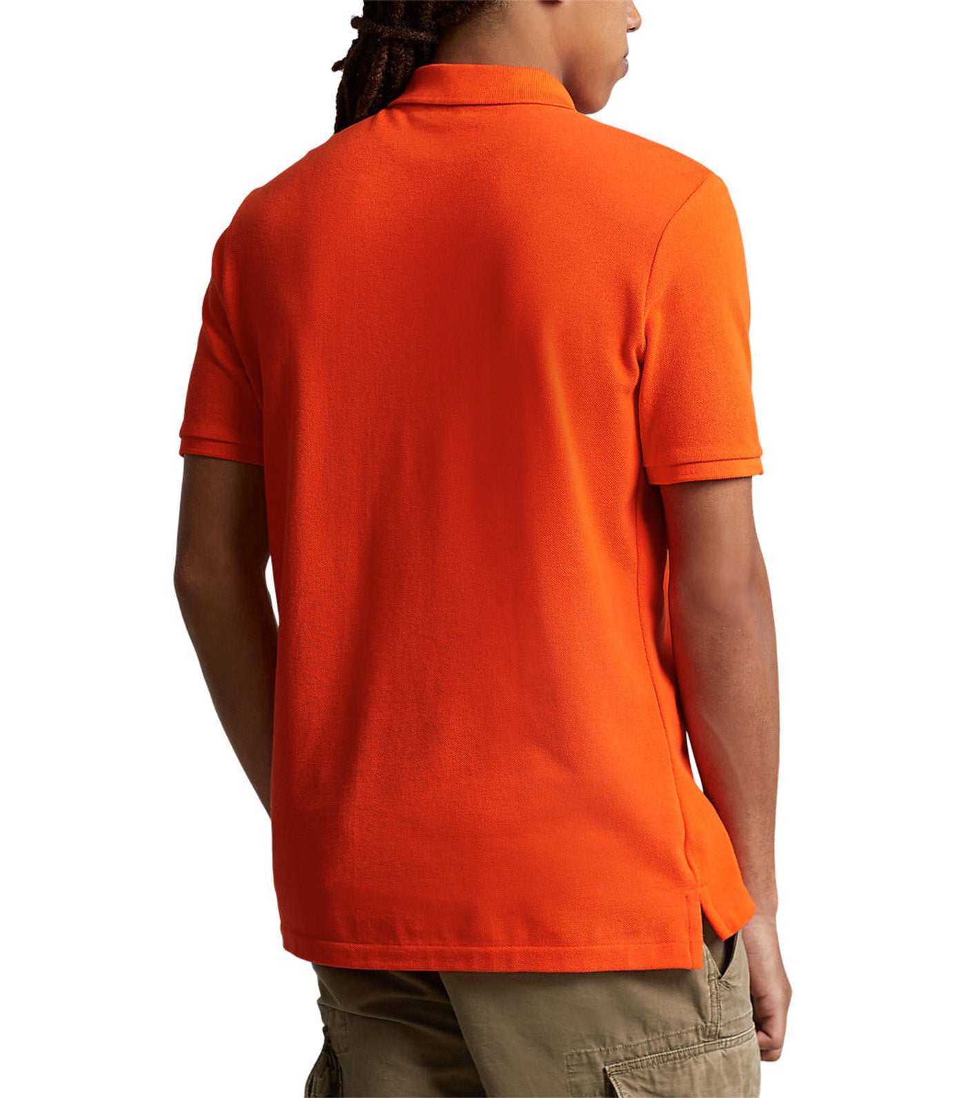 Men's Custom Slim Fit Mesh Polo Shirt Sailing Orange