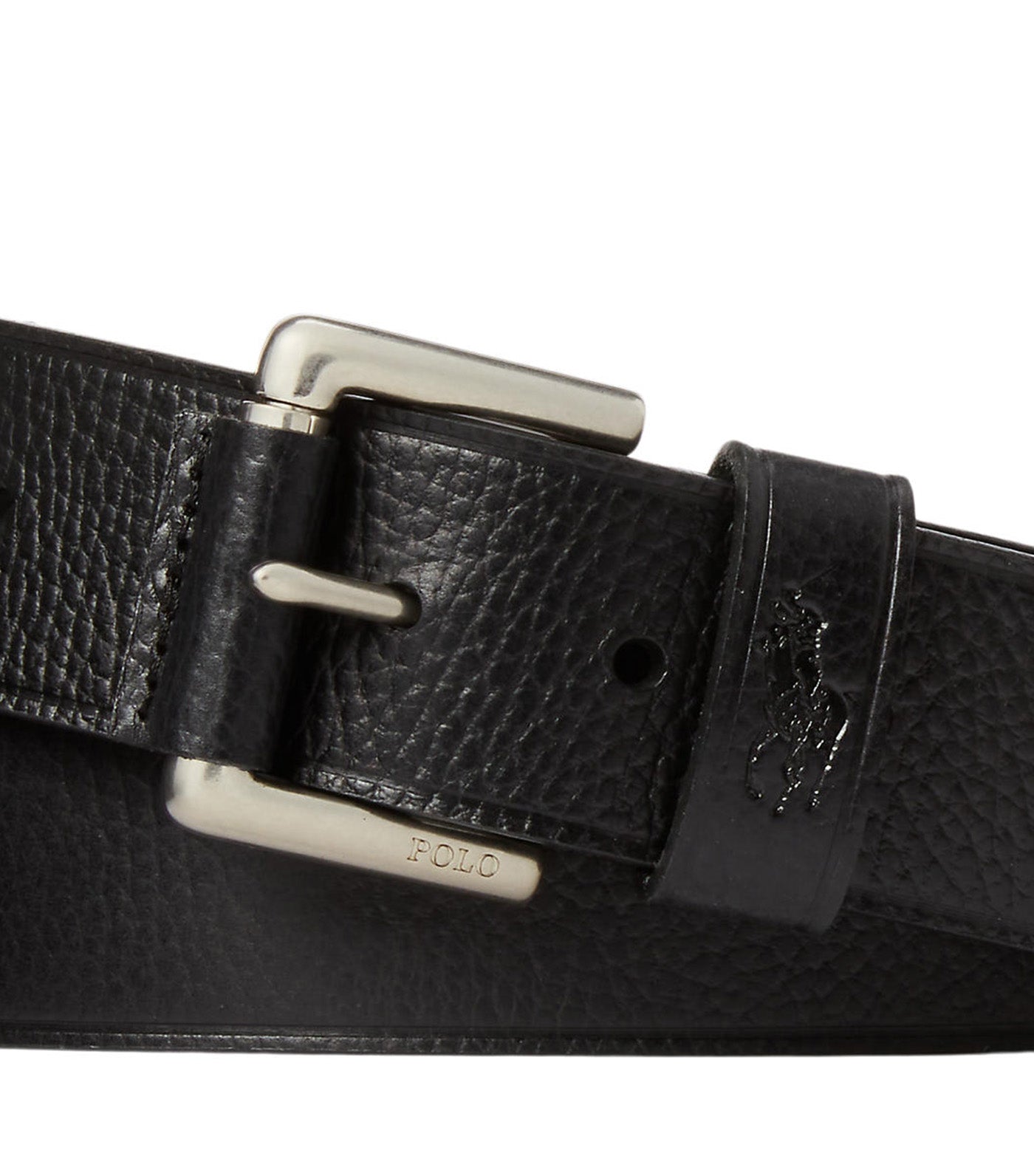 Men's Signature Pony Leather Belt Black