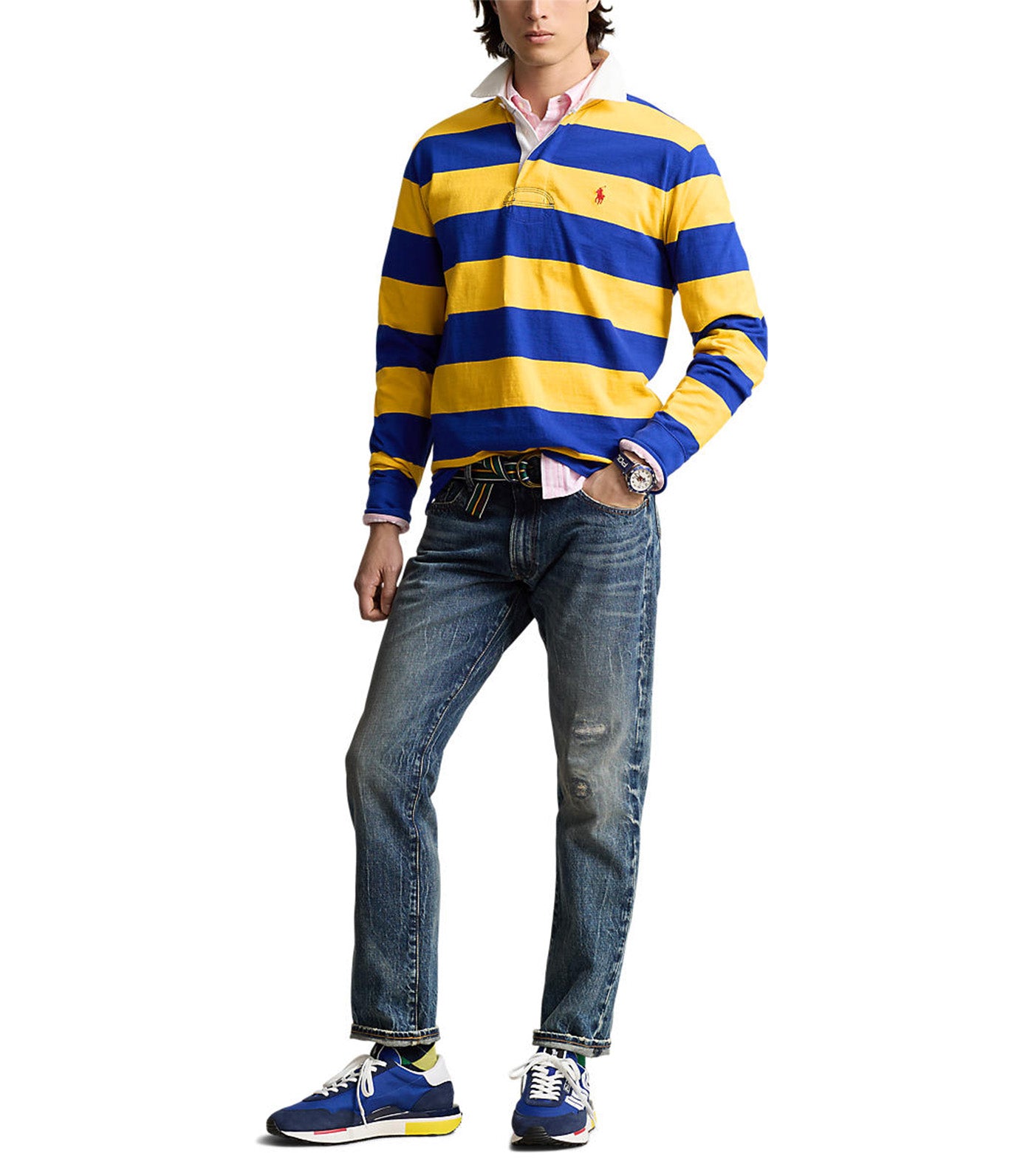 Men's The Iconic Rugby Shirt Arctic Yellow/Classic Azure