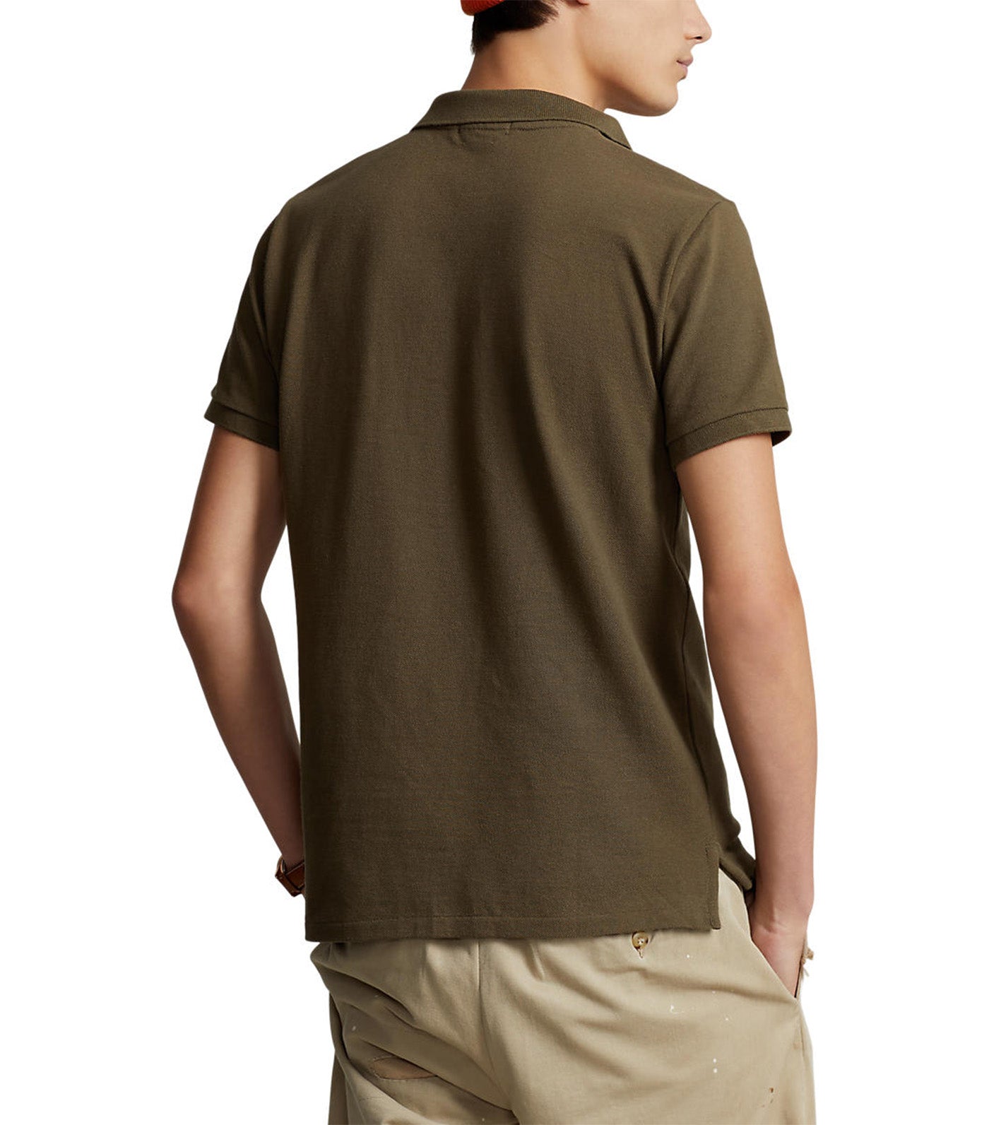 Men's Custom Slim Fit Mesh Polo Shirt Canopy Olive