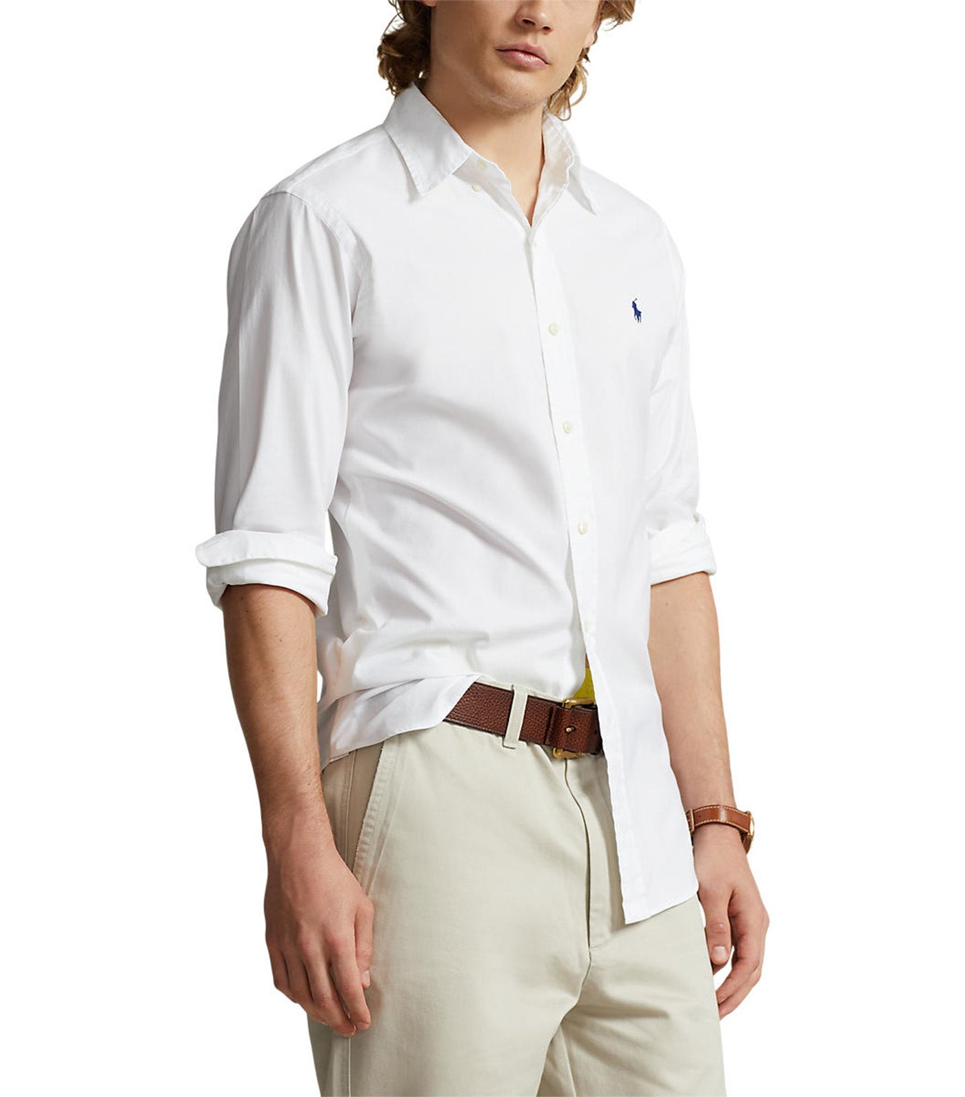 Men's Custom Fit Stretch Oxford Shirt White