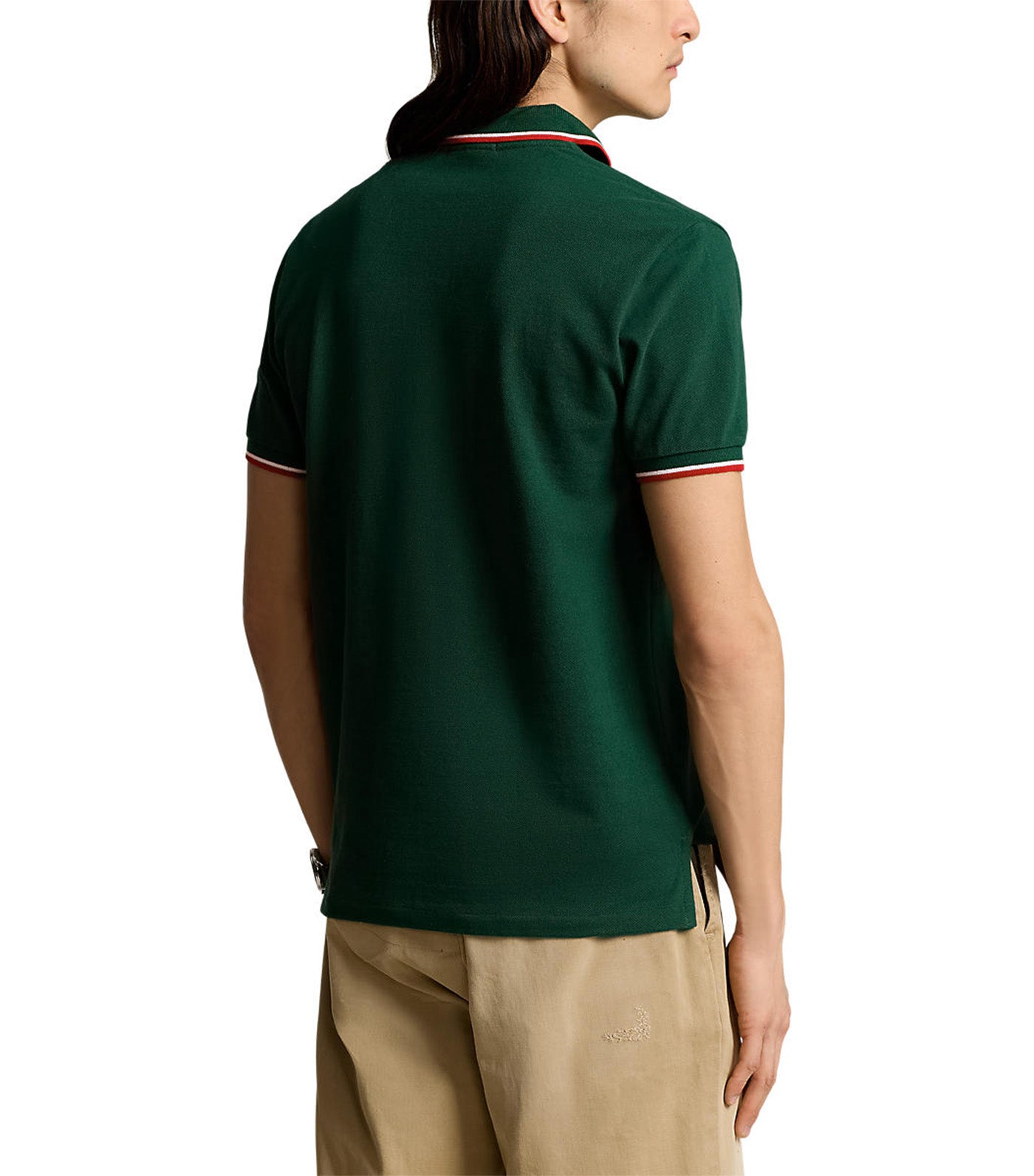 Men's Custom Slim Fit Mesh Polo Shirt Moss Agate