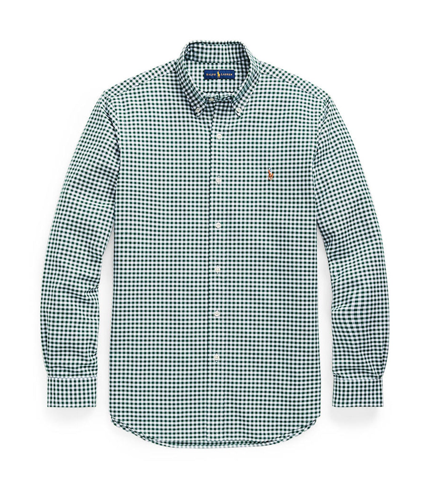 Men's Custom Fit Gingham Oxford Shirt Pine/White