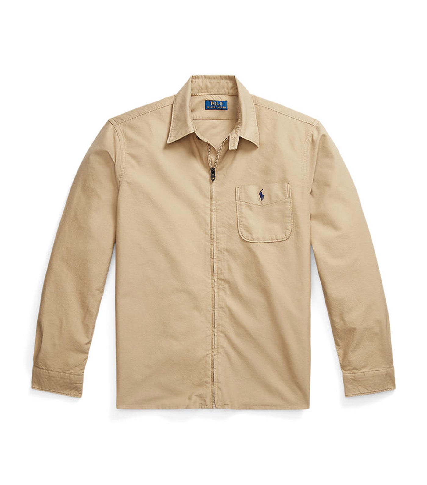 Men's Garment-Dyed Oxford Overshirt Surrey Tan