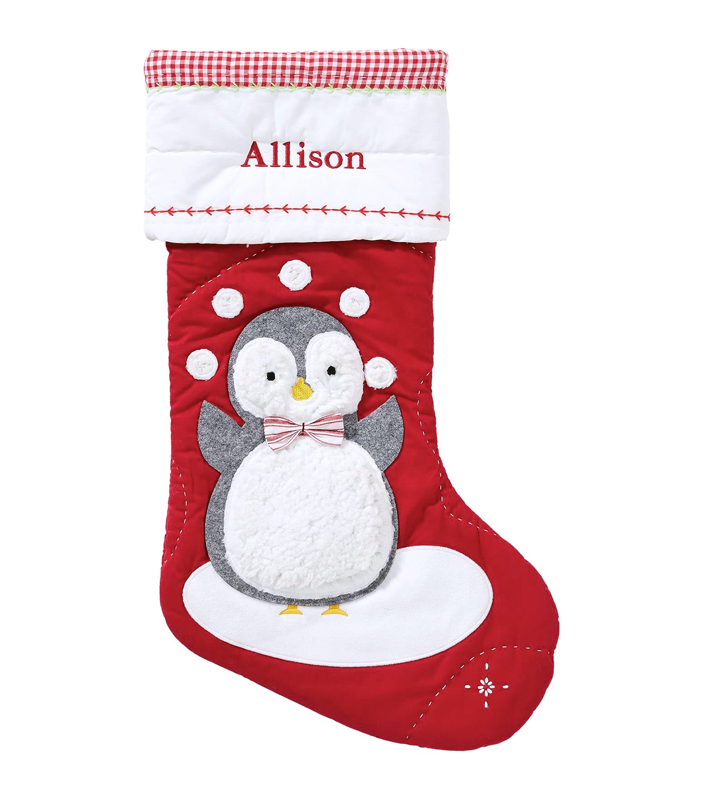 Quilted Christmas Stocking - Juggling Penguin