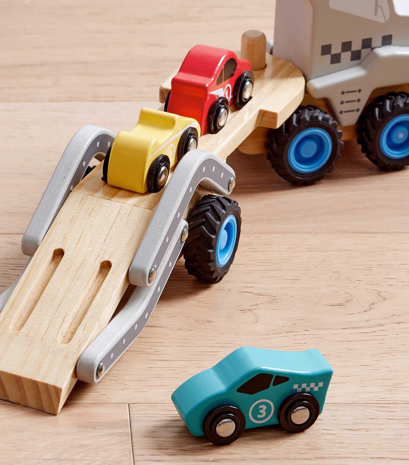 Wooden Car Transporter Vehicle Multi