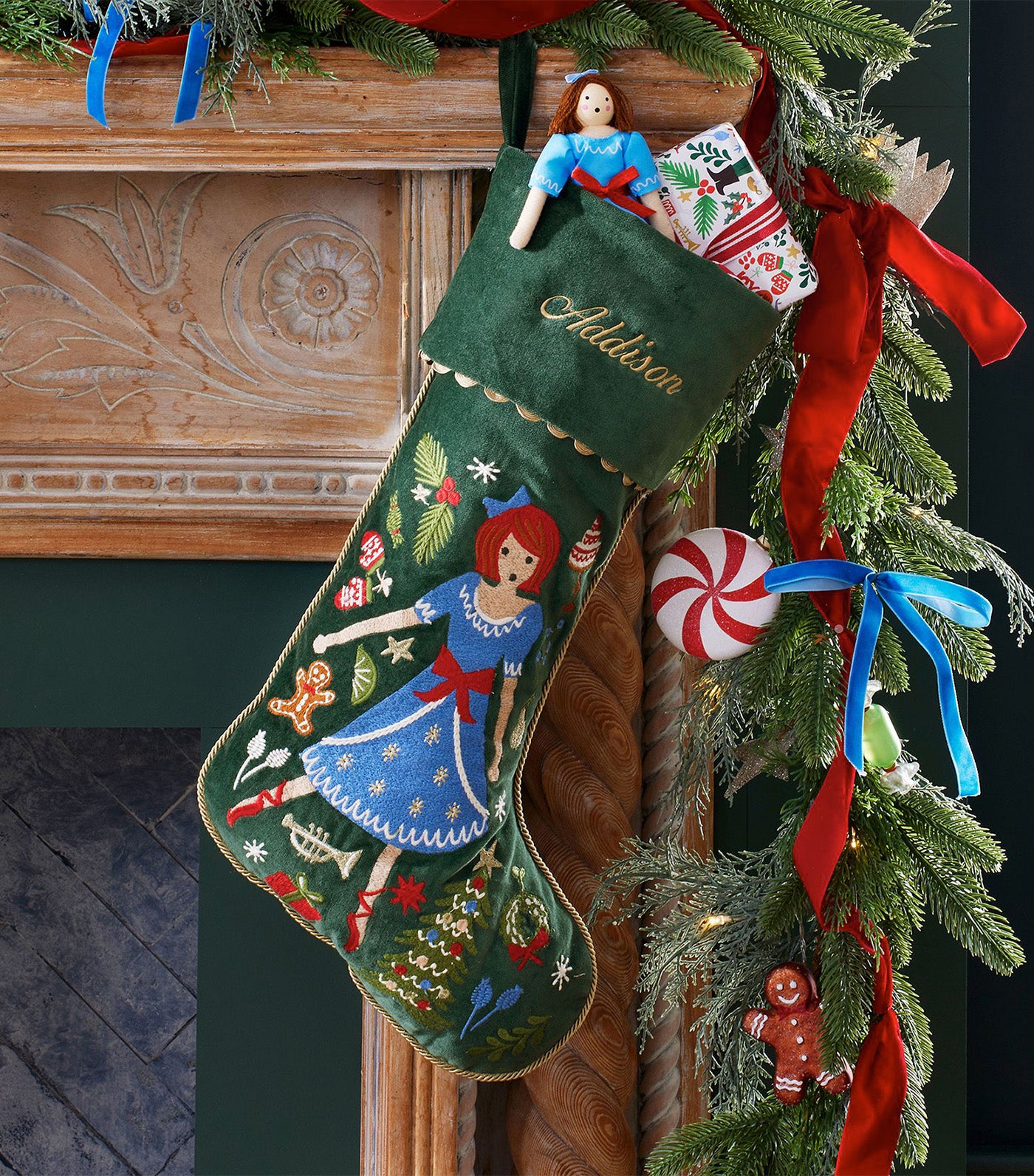 Rifle Paper Co. Nutcracker Christmas Stocking Green - Clara