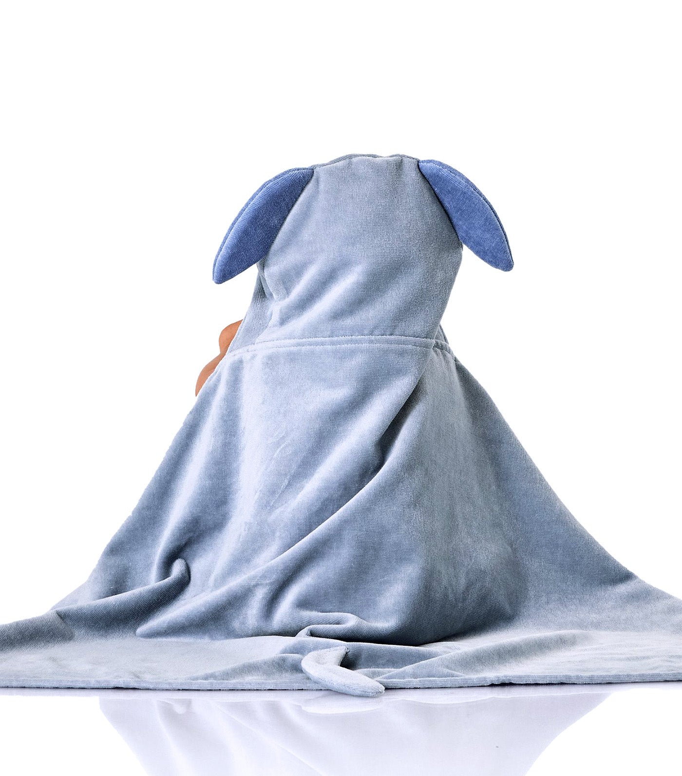 Puppy Critter Baby Hooded Towel Chambray Blue