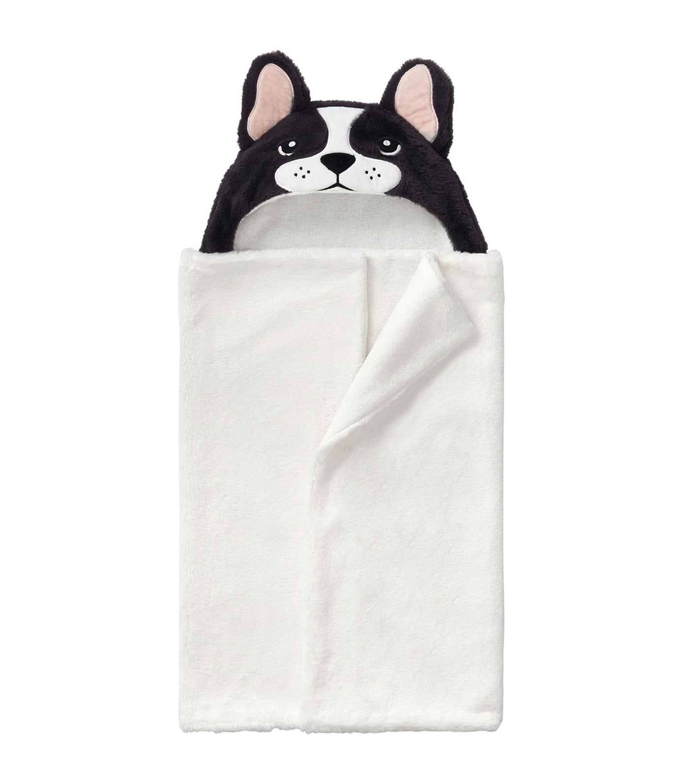 Pippa Frenchie Faux Fur Baby Hooded Towel