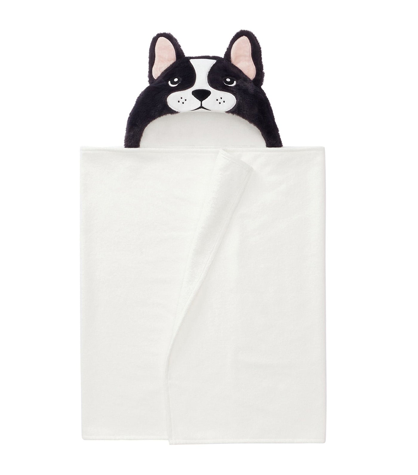 Pippa Frenchie Faux Fur Kid Hooded Towel