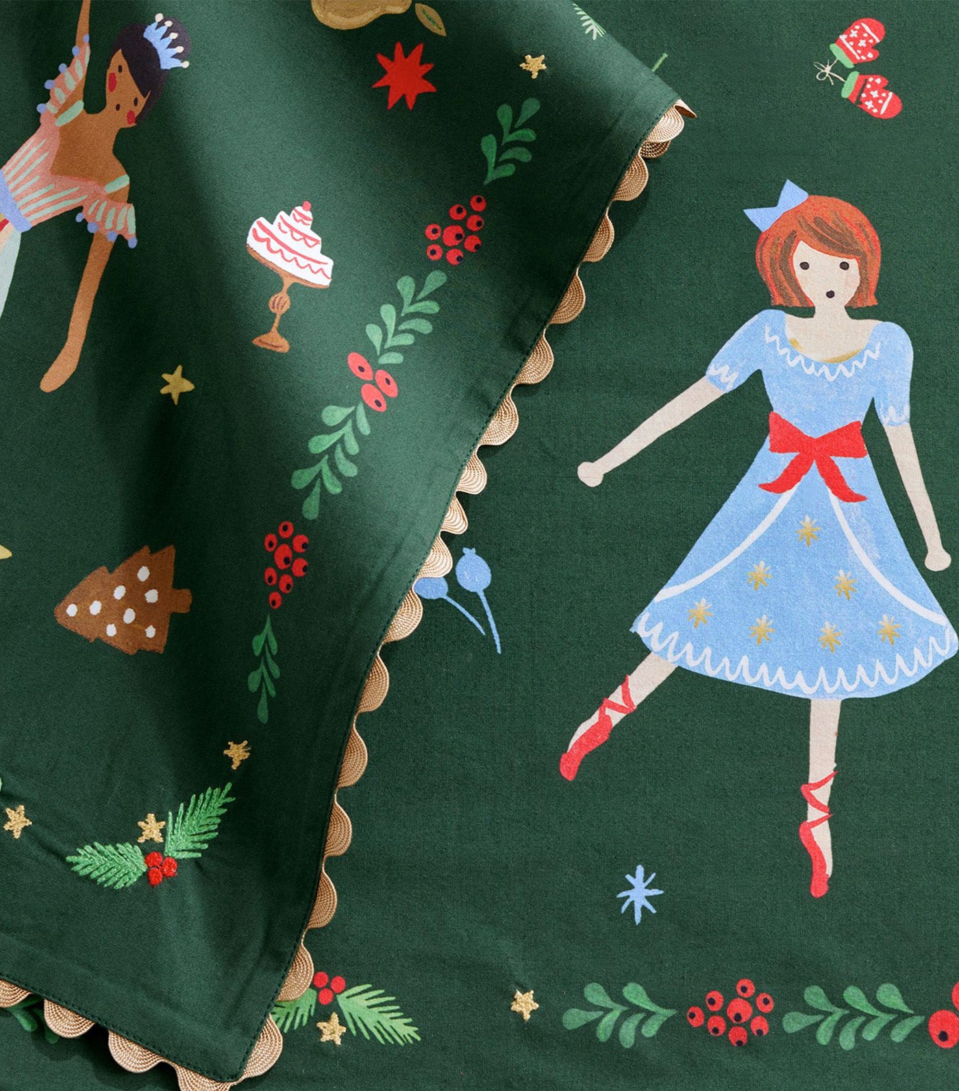 Rifle Paper Co. Christmas Nutcracker Table Runner Green Multi