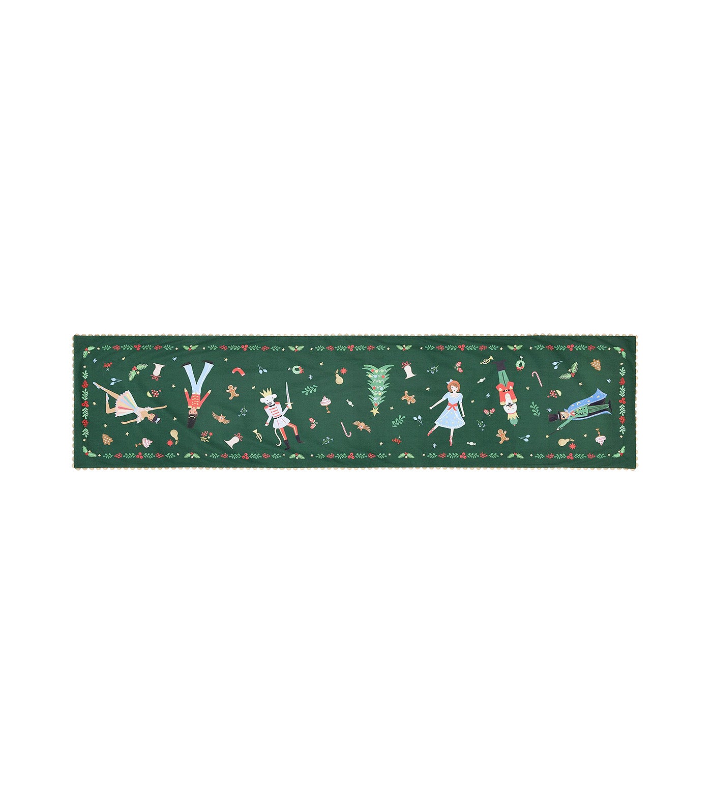 Rifle Paper Co. Christmas Nutcracker Table Runner Green Multi