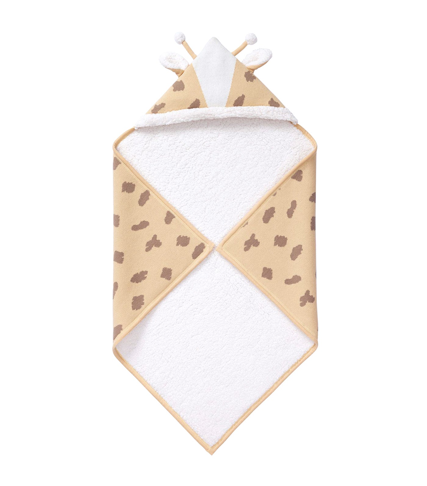 Sweater Knit Hooded Baby Blankets - Giraffe