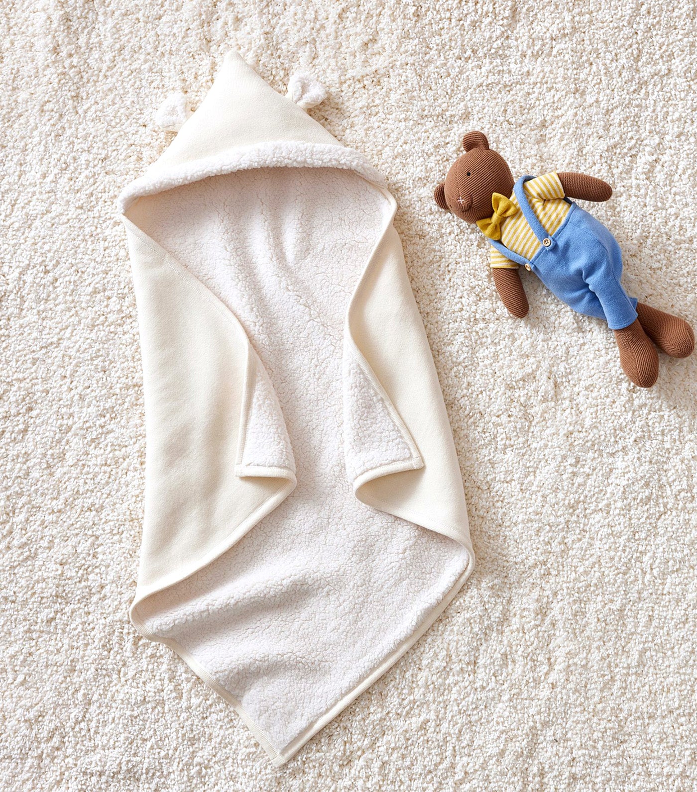 Sweater Knit Hooded Baby Blankets - Polar Bear