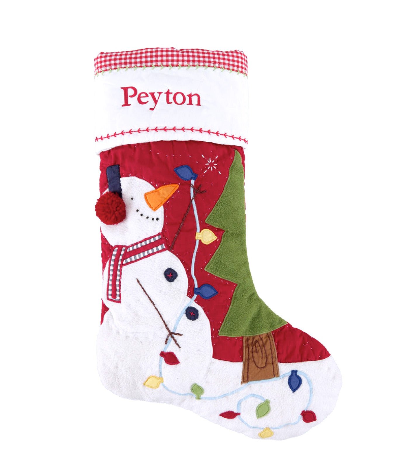 Quilted Christmas Stocking - Snowman