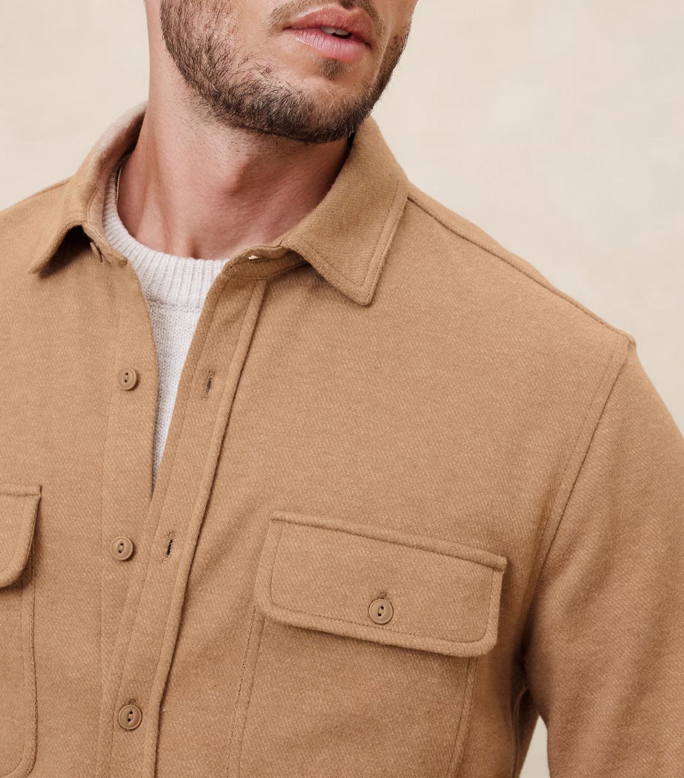 Twill Knit Shirt Khaki