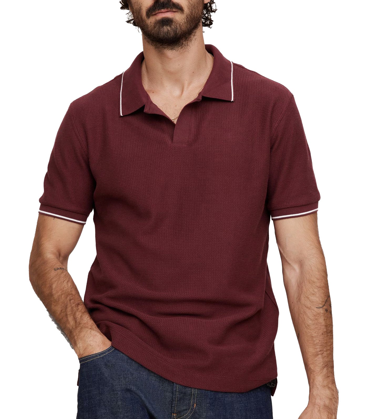 Laguna Jacquard Polo Red