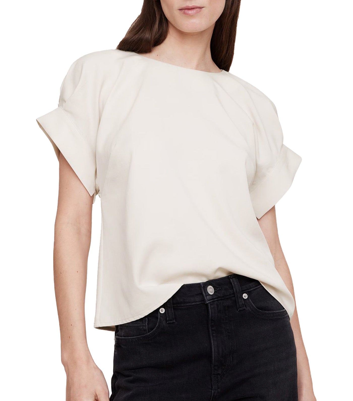 Tencel™-Cotton Twill Top Beige