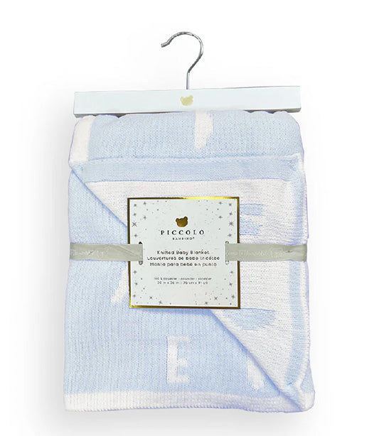 Feather Chenille Blanket With Hanger Blue