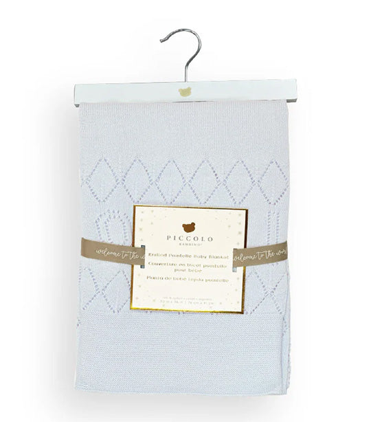 Pointelle Signature Blanket in Hanger Blue