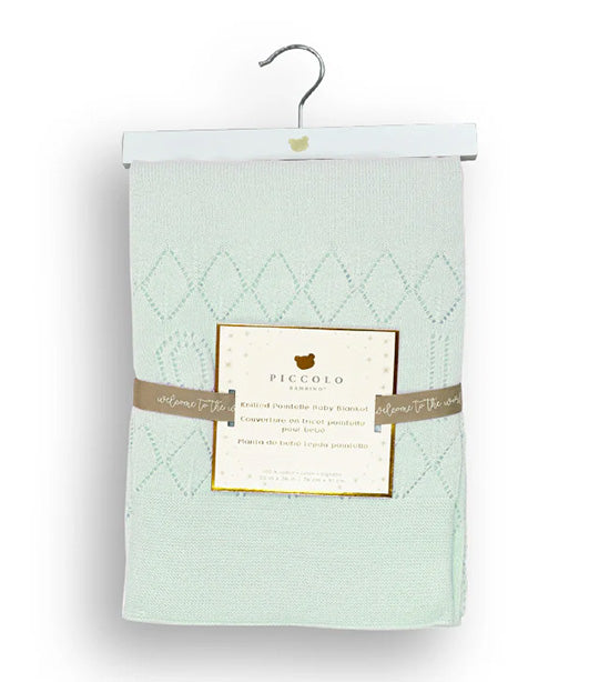 Pointelle Signature Blanket in Hanger Green