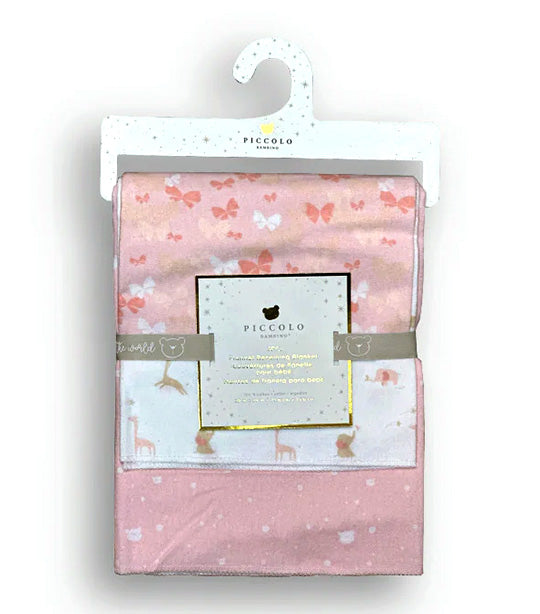 3-Pack Flannel Receiving Blankets Pink