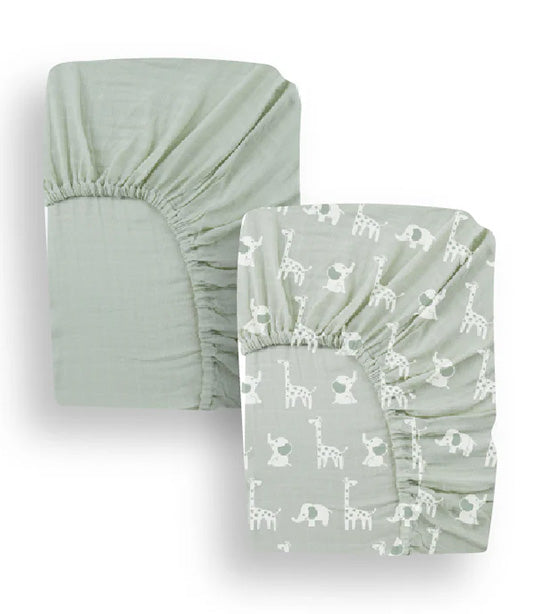 Jersey 2-Pack Crib Sheet-Green