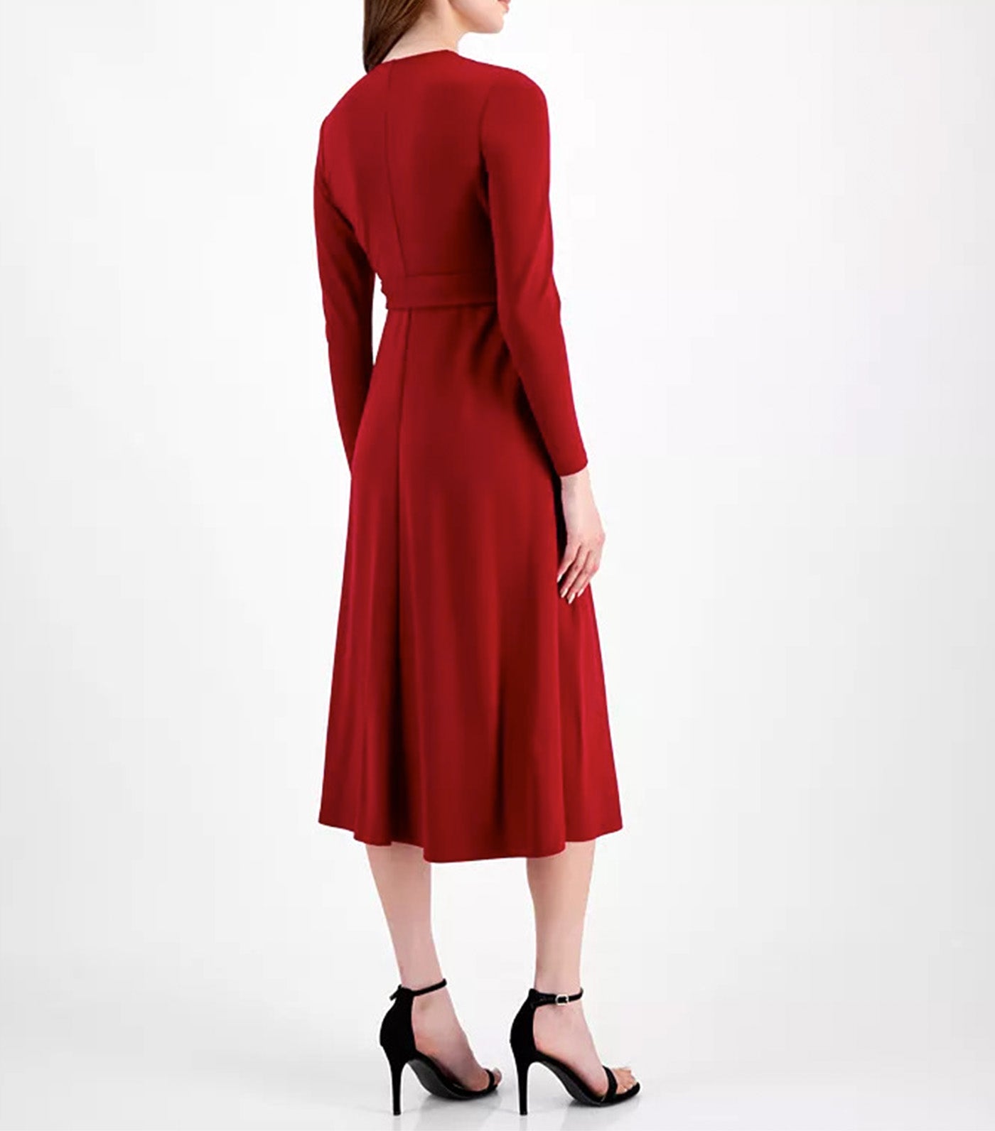 Women's Serenity Faux Wrap Midi Dress Titan Red