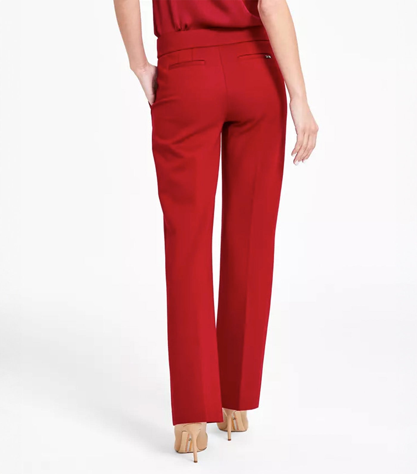 Women's Mid-Rise Pull-On Slash Pocket Pants Titan Red