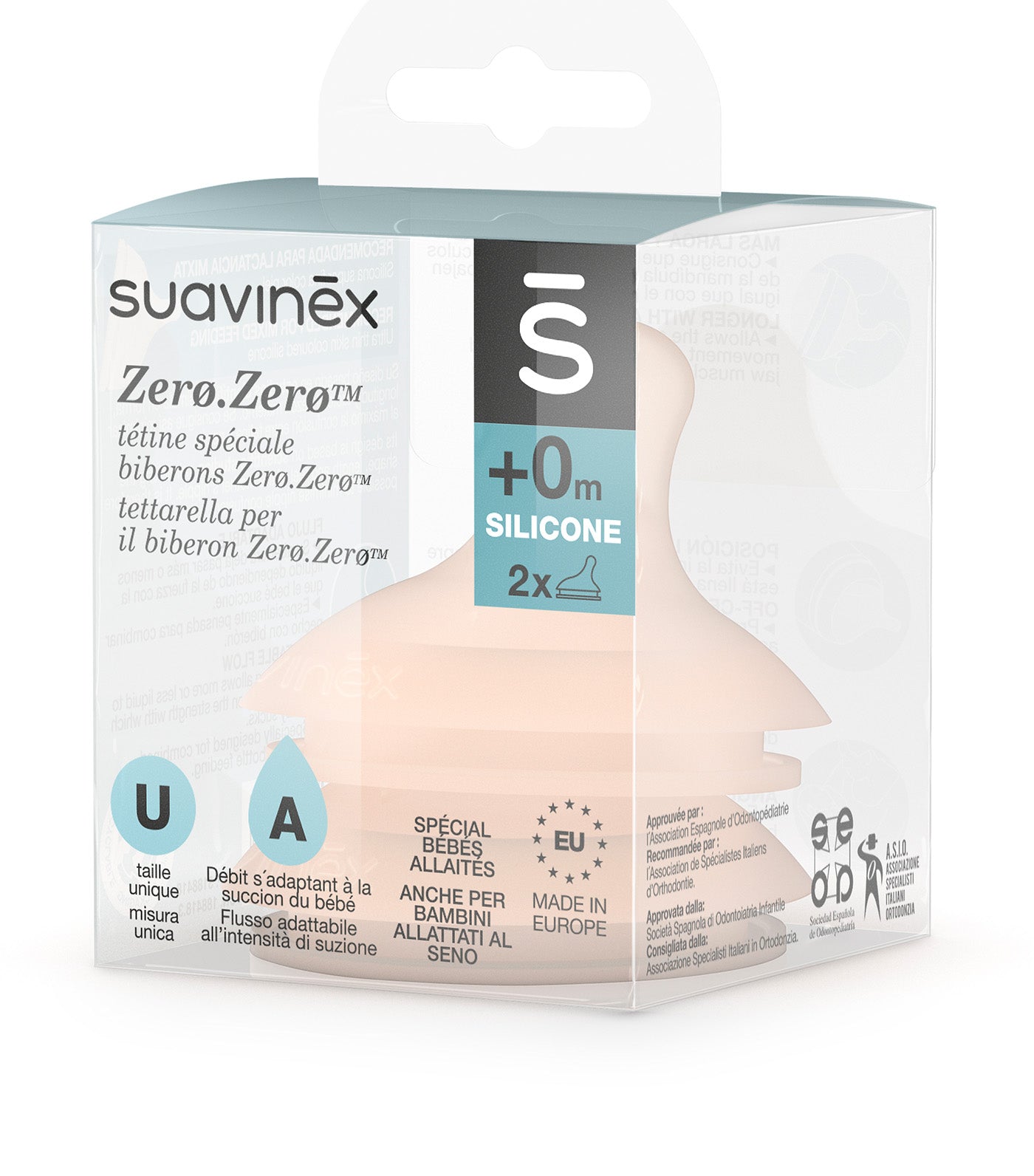 Zero Zero Anti-Colic Silicone Nipple Teat Adaptable Flow - 2 Pack