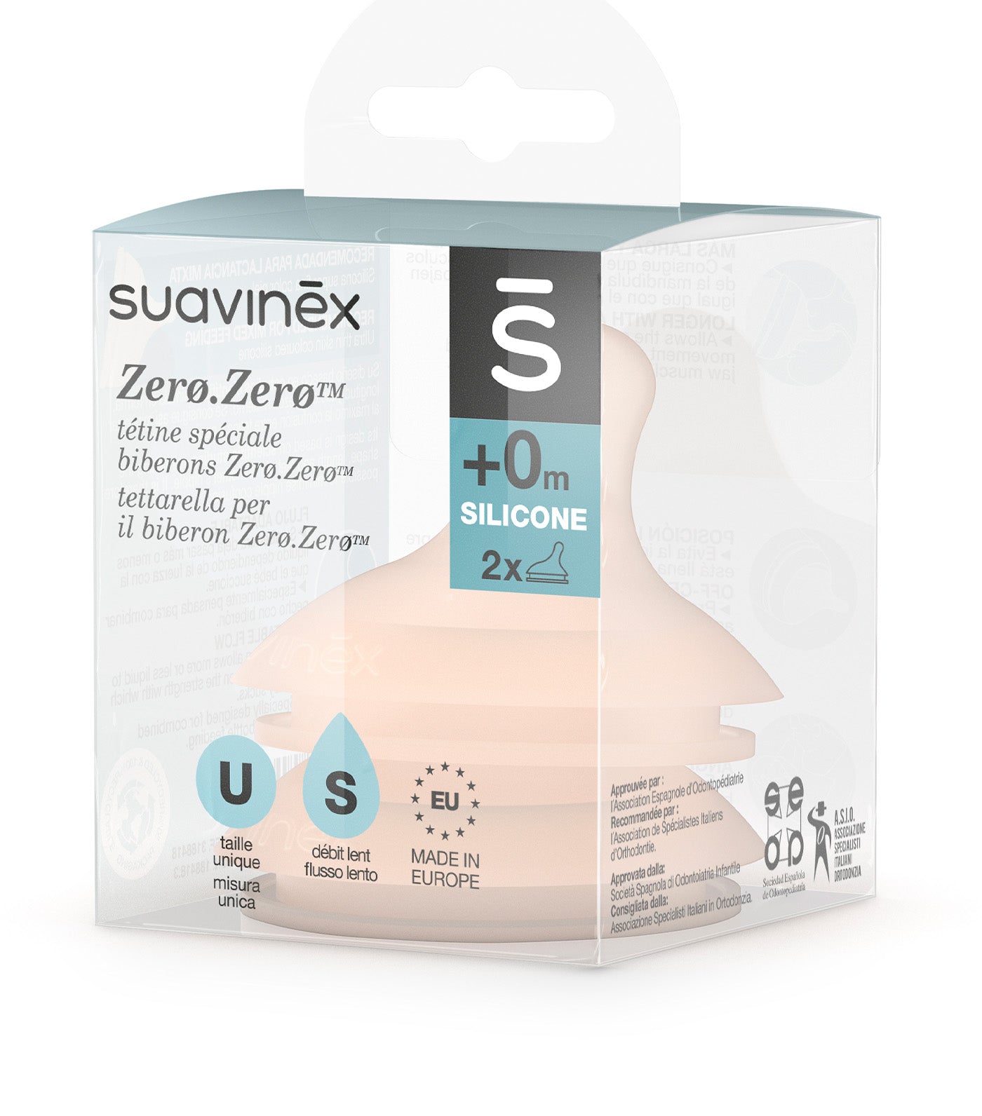 Zero Zero Anti-Colic Silicone Nipple Teat Slow Flow - 2 Pack