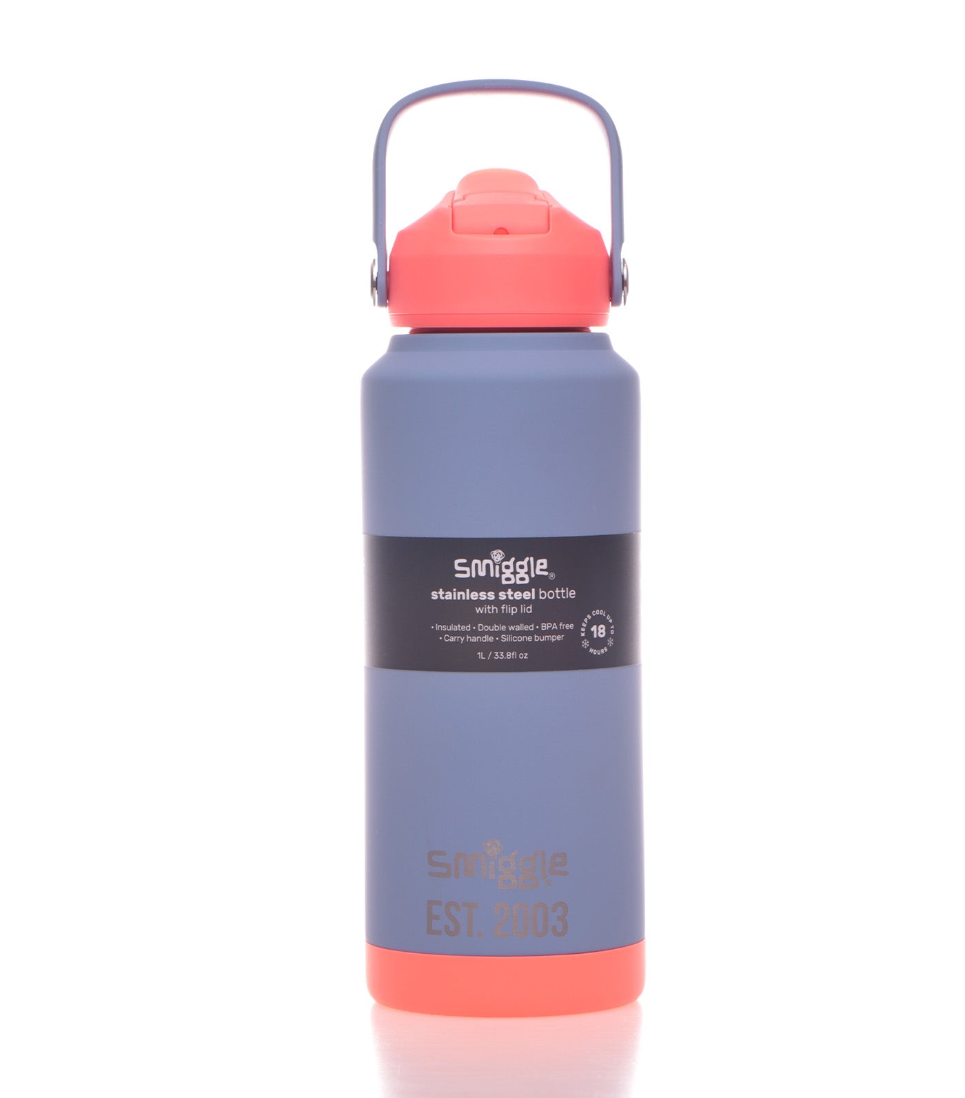 Squiggle Insulated Stainless Steel Drink Bottle 1L Blue/Orange