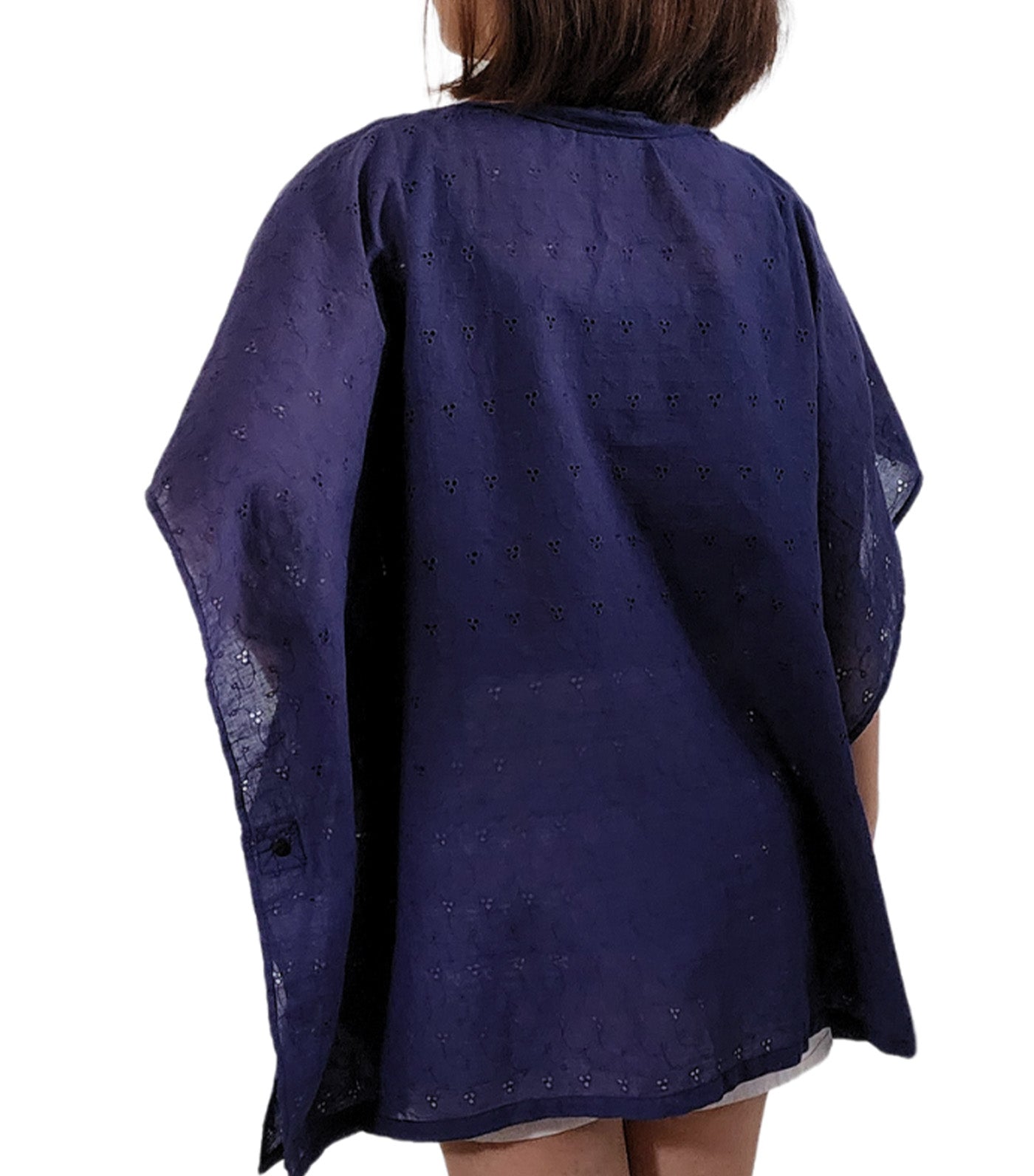 Poncho Nursing Cover - Eyelet Navy