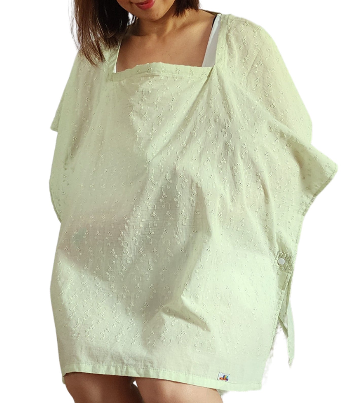 Poncho Nursing Cover - Eyelet Pistachio