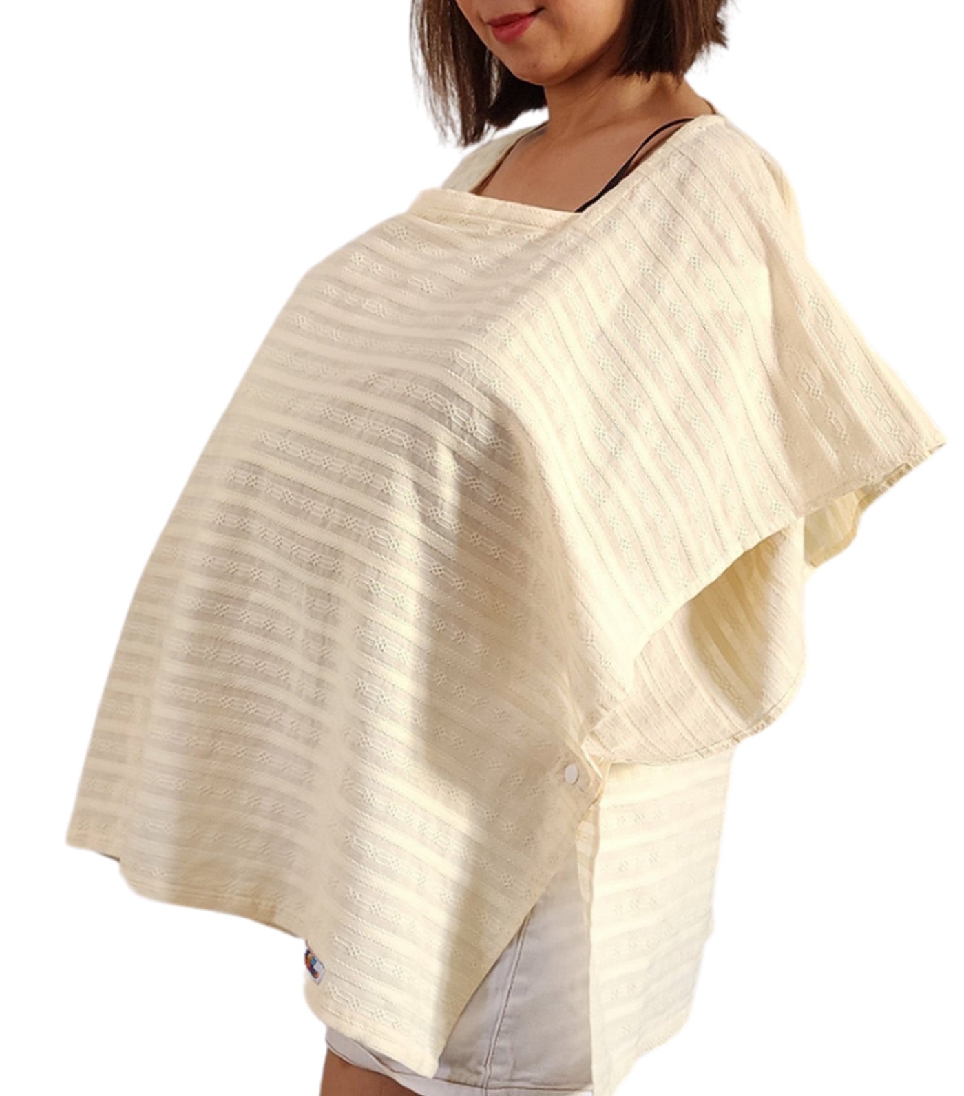 Poncho Nursing Cover - Textured Ivory