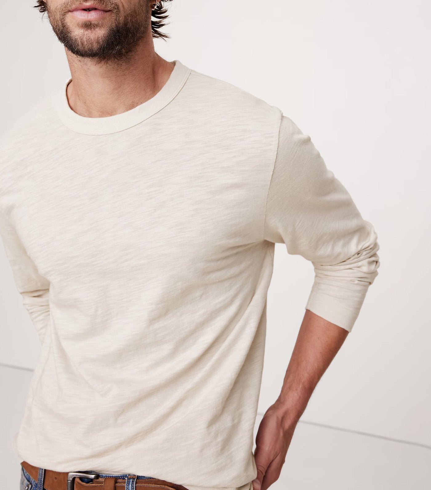 Soft Wash Long-Sleeve T-Shirt Natural Beige