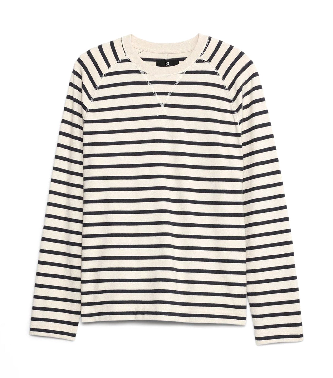 Brushed-Cotton T-Shirt Blue Stripe