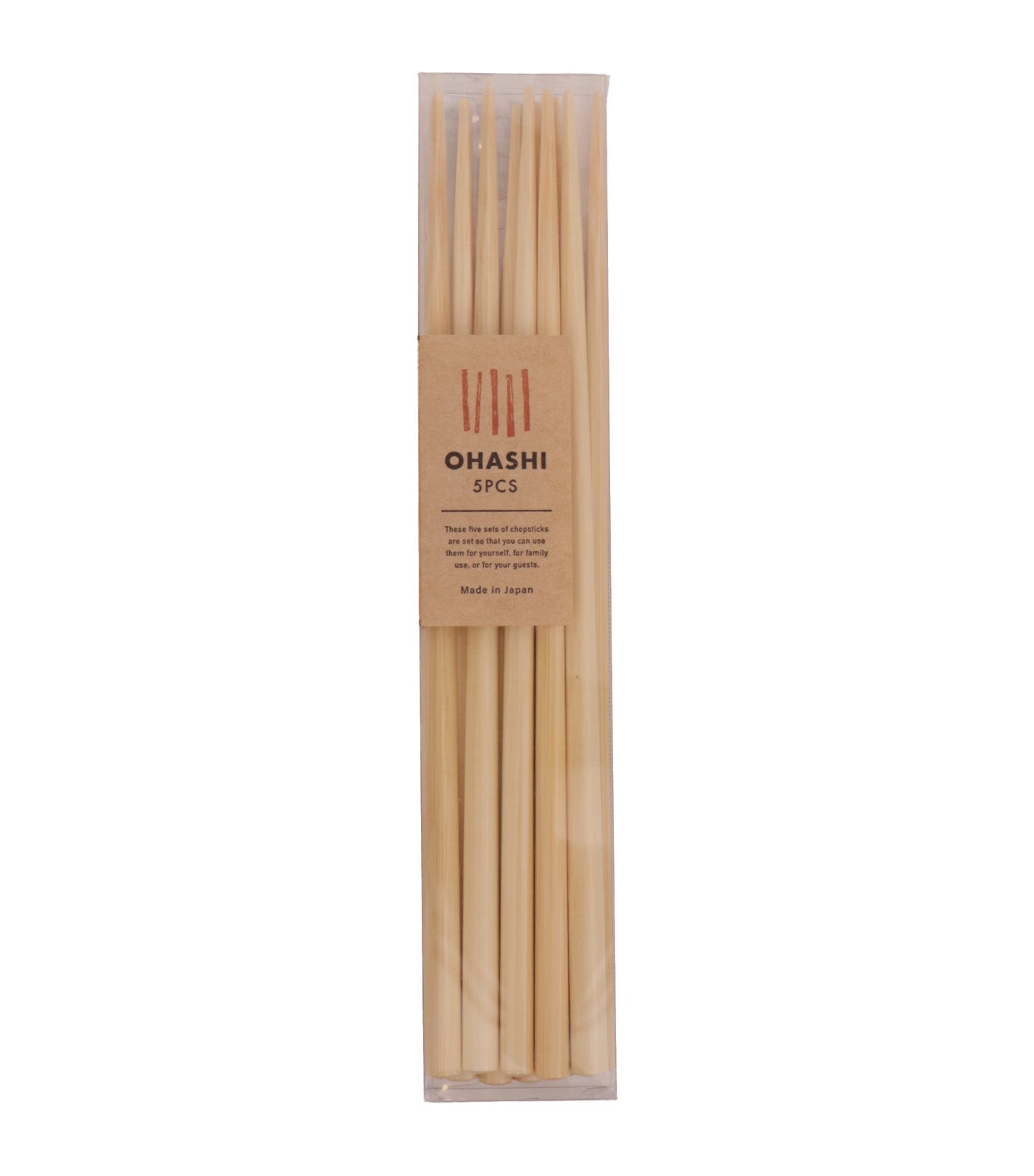 Shirotake Plain Square-Tip Chopsticks 22.5cm Set of 5