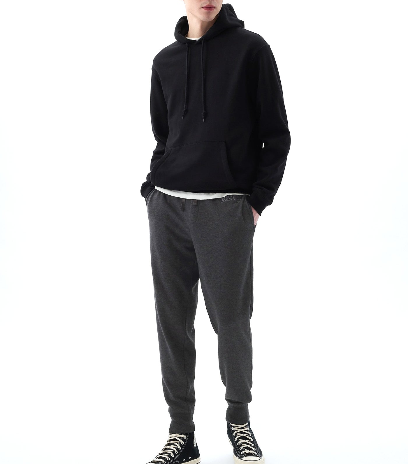 French Terry Logo Joggers Charcoal Gray