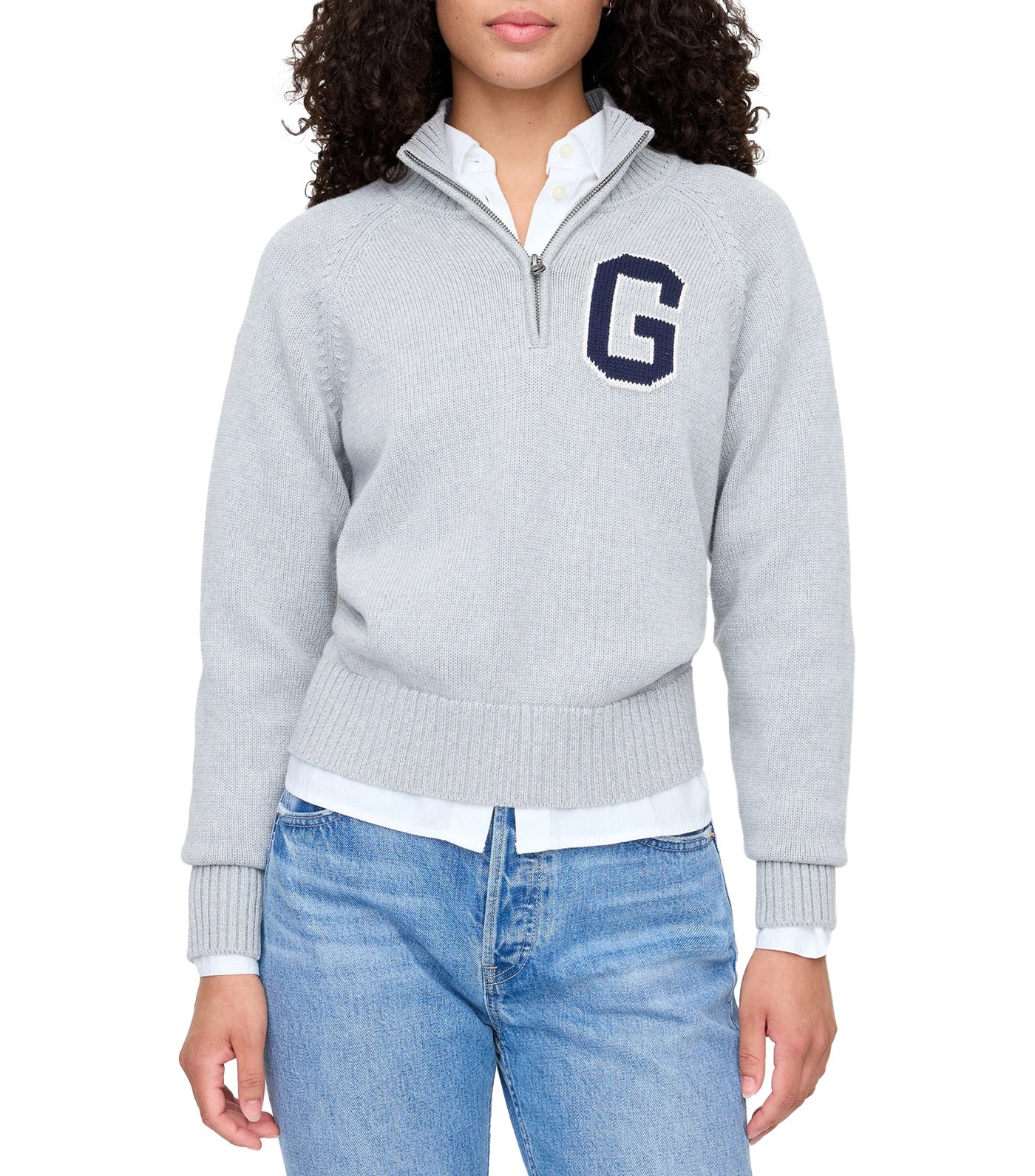 Half-Zip Pullover Logo Sweater BC15 Light Gray Heather